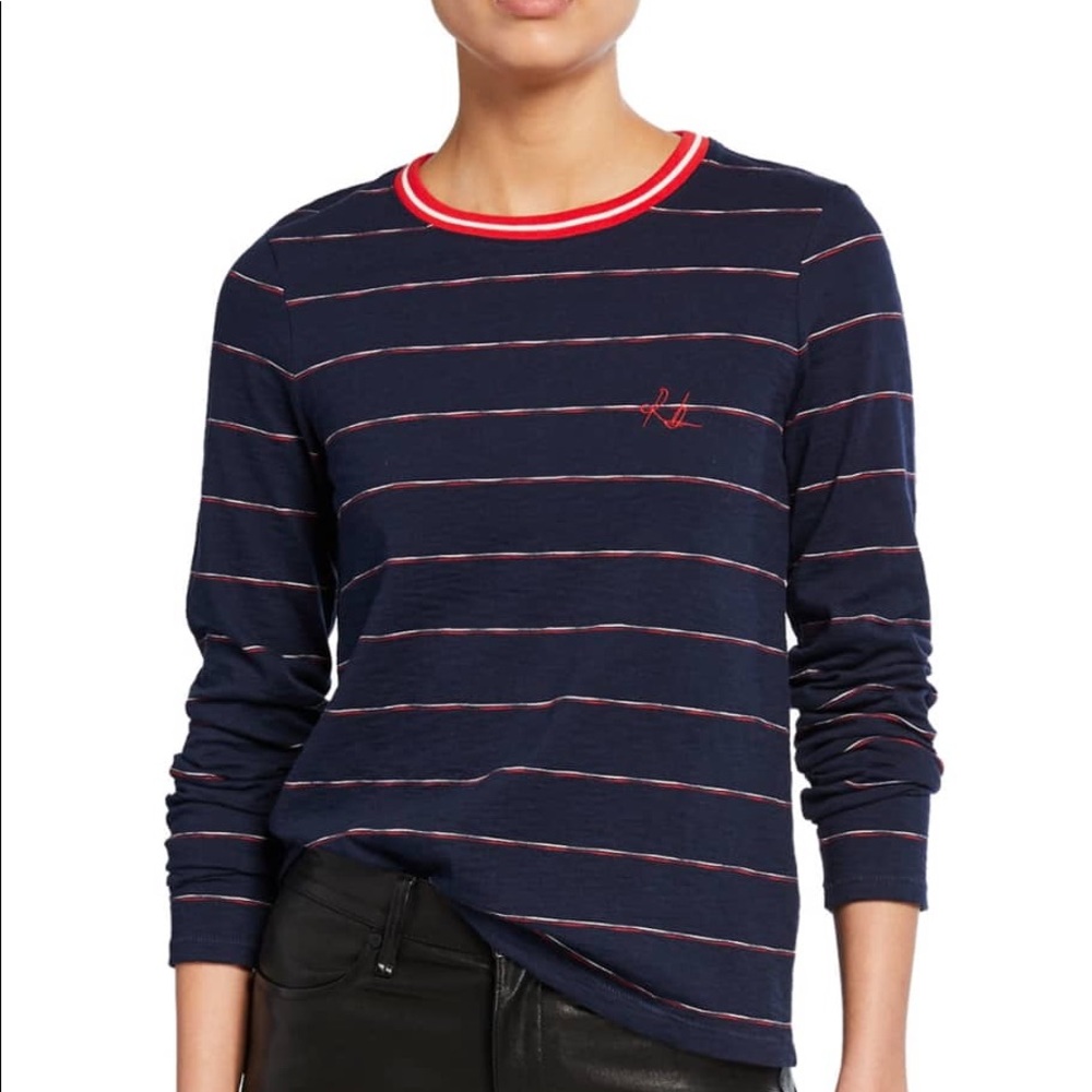 RAG & BONE Julien Striped Long-Sleeve Tee